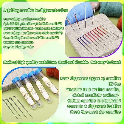 Mayboos Needle Felting Kit, 24 Colors Wool Roving Set with Felting Needles - Image 4