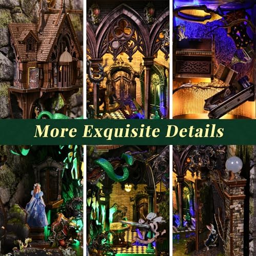 MiniCity Down the Rabbit Hole Book Nook Kit, DIY 3D Wooden Puzzle with LED - Image 3
