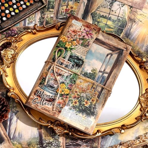 icceemee 160 Sheets Vintage Retro Scrapbook Paper, Junk Journaling Supplies Kit for Bullet Journals, Collage Art, Poster & Room Decor, Card Making, Gift Wrapping by ICCEEMEE