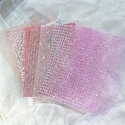 30 Pcs Handmade A5 Textured Scrapbook Paper and Mesh, Junk Journal Supplies - Image 5