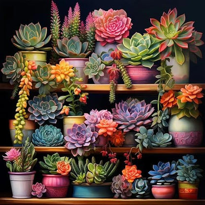 Possoco Paint by Numbers Kit for Adults Beginner Plants, Succulent Easy Adult Paint by Number Kits on Canvas, DIY Acrylic Watercolor Oil Paint by Number for Adults Teens for Home Decor 16x16 Inch by Unknown
