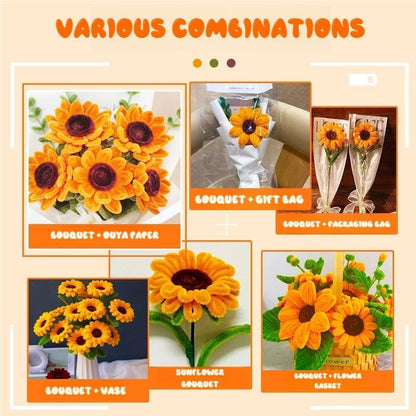 AHAMETON 620Pcs Sunflower Pipe Cleaners Flower Kit,Chenille Stems Craft - Image 5
