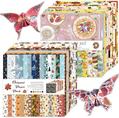 Origami Paper 100 Sheets, 6-Inch Square Double Sided Colored Craft Paper by Bestartsuppliesforyou