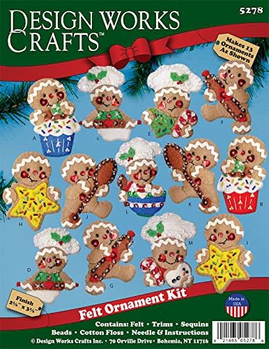Gingerbread Chefs Felt Ornament Kit - Makes Set of 13 - Image 2