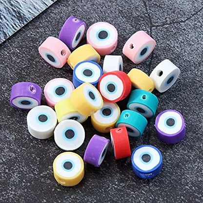 100pcs Colorful Evil Eye Polymer Clay 10mm Spacer Beads for Women Jewelry Making DIY Bracelet Necklace Hair Clip Accessories (Evil Eye) - Image 6