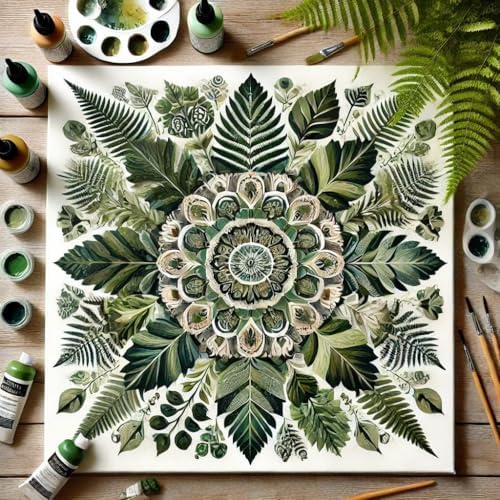 ColourMost's Original Paint by Numbers Kits-Serenity Mandalas-Botanical#01 (16"x16" / 40x40cm) Includes Paints, Canvas, and Brushes, Perfect for Beginners and Advanced Painters (Unframed Canvas) - Image 3