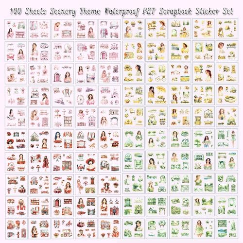 440 Pcs Spring Landscape Scrapbook Stickers for Scrapbooking, Transparent PET Stickers for Journaling, Junk Journal Supplies, Aesthetic Decorative, Collage, Craft Art, Scrap Booking Kit - Image 5