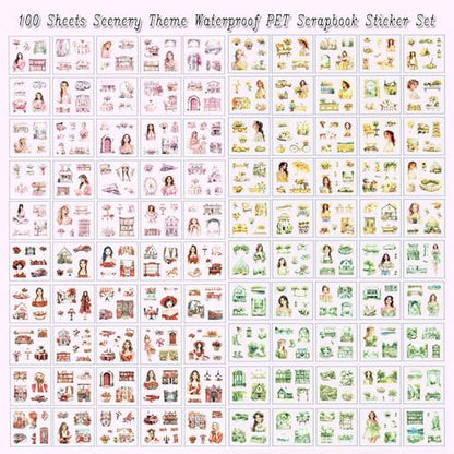 440 Pcs Spring Landscape Scrapbook Stickers for Scrapbooking, Transparent PET Stickers for Journaling, Junk Journal Supplies, Aesthetic Decorative, Collage, Craft Art, Scrap Booking Kit - Image 5