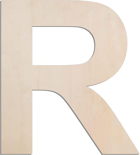 MGTECH 12 Inch Large Wooden Letter R, 1/4 in Thick Big Wood Letter for Crafts and Wall Decor