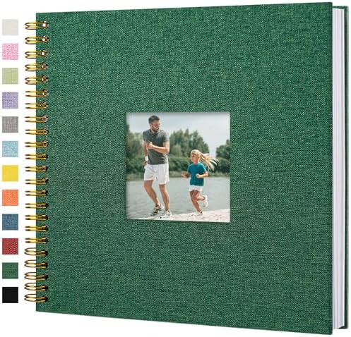12"x12" Scrapbook Photo Album Linen Cover 40 Sheets 80 Pages White Paper by Hiwhy