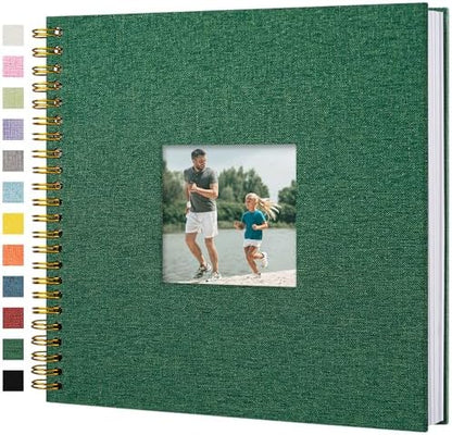 12"x12" Scrapbook Photo Album Linen Cover 40 Sheets 80 Pages White Paper by Hiwhy