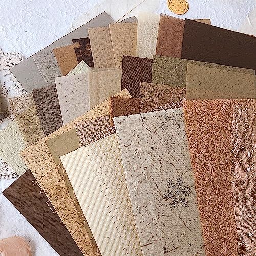 30 Pcs Handmade A5 Textured Scrapbook Paper and Mesh, Junk Journal Supplies - Image 6
