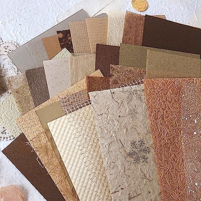 30 Pcs Handmade A5 Textured Scrapbook Paper and Mesh, Junk Journal Supplies - Image 6