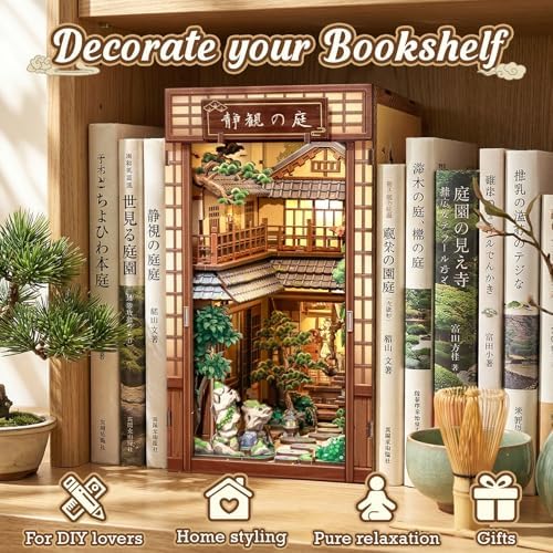 Cutefun Book Nook Kit - DIY Miniature Japanese Zen Garden House Kit - Image 3