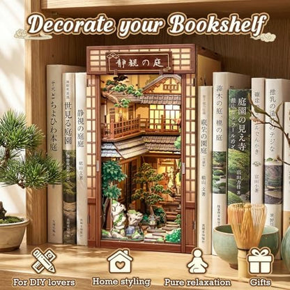 Cutefun Book Nook Kit - DIY Miniature Japanese Zen Garden House Kit - Image 3