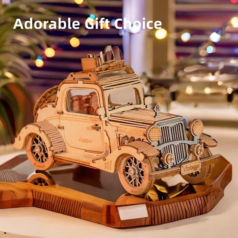 Rowood 3D Puzzles for Adults, Vintage Car Wooden Model Kits to Build, DIY Adult Craft Kit - Image 3