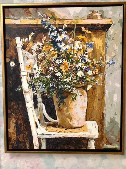BAISITE Paint by Numbers Kit for Adults Beginners,20" Lx16 W Canvas for Painting Kits for Adults in Colorful Box Daisy Vase-BSC003-Already Stretched on a Wooden Frame - Image 2