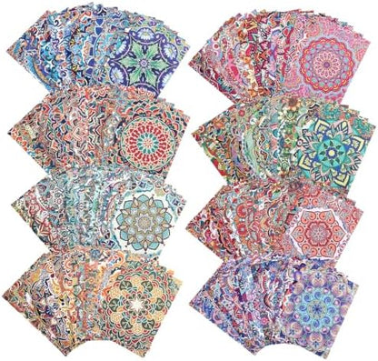 160 Sheets Boho Mandala Scrapbook Paper Set, Journaling Scrapbooking Supplies Craft Decoupage Papers Kit, Ephemera for Junk Journal Bullet Journals Well Posters Room Decor for Card Making Gift by emmoolife