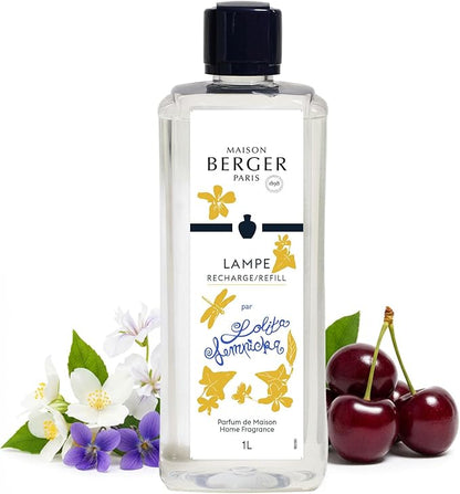 Maison Berger Lolita Lempicka Lampe Berger Refill, 1 Liter (33.8 fl oz), 2-in-1 Catalytic System, Neutralizes Odors and Diffuses Fragrance, Ivy Leaves, Star Anise, Licorice Flower, Made in France