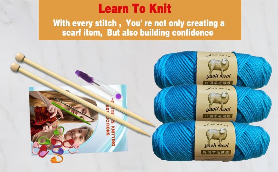 Kaaper Beginners Knitting Kit for Adults -Learn to Knit Starter Kit - Image 3