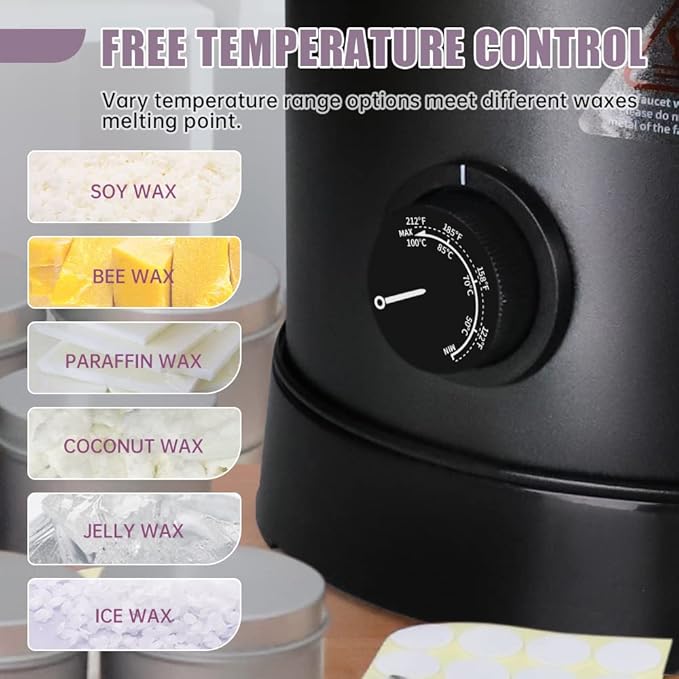 TOAUTO 16Lbs Large Wax Melter for Candle Making, Electric Wax Melting Container Holds 16Lbs Melted Wax with Heating Core Spout & Bottom Design for Commercial Candle Business