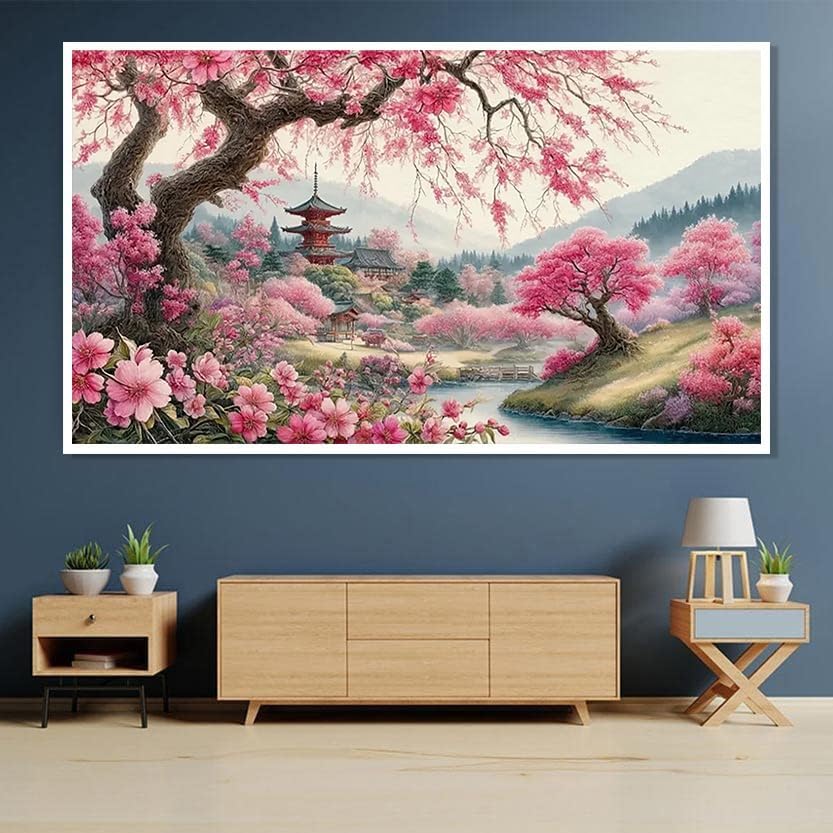 Large Diamond Art Kits for Adults,Cherry Blossoms Diamond Art Painting Kits - Image 2