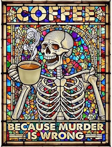 Halloween Skeleton Paint by Numbers Kit for Adults Canvas, Frameworkless by FairylandJinWenn