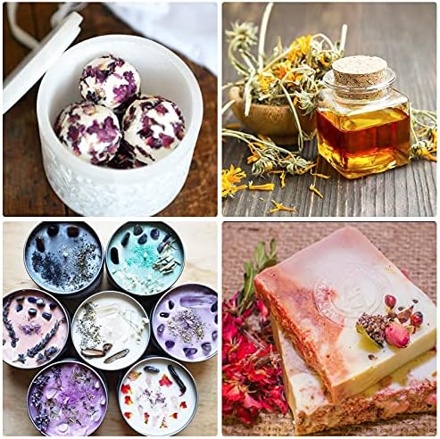40 Bags Natural Dried Flowers Kit, Natural Dried Herbs with 2 Mesh Drawstring Bag for Soap,Candle,Resin Jewelry Making,Bath,Nail - Rose Petals,Rosebuds,Lilium,Jasmine,Don't Forget Me and More - Image 4