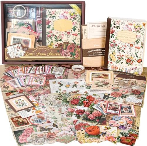 Scrapbook Supplies Kit, Cottagecore Aesthetic Junk Journal Scrapbook Kit by OFFIGIFT