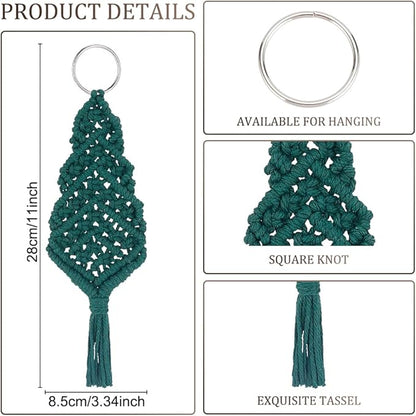 FREEBLOSS 4 Set Macrame Christmas Tree Kit With 4 Colors Cotton Cords, DIY Kit With Instruction, Ornaments for Christmas Tree Decor for Adults (DK-FB0005-24-US35)