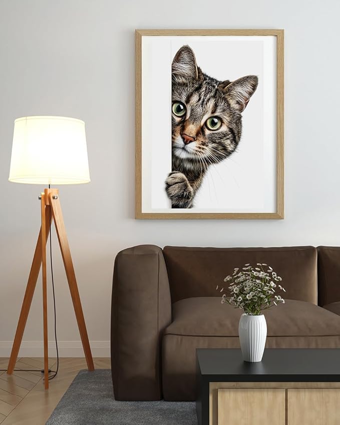 Moohue Stamped Cross Stitch Kits for Adults Animal Cat 14CT Pre Printed Cross Stitch Kits for Beginners (Animal Cat)