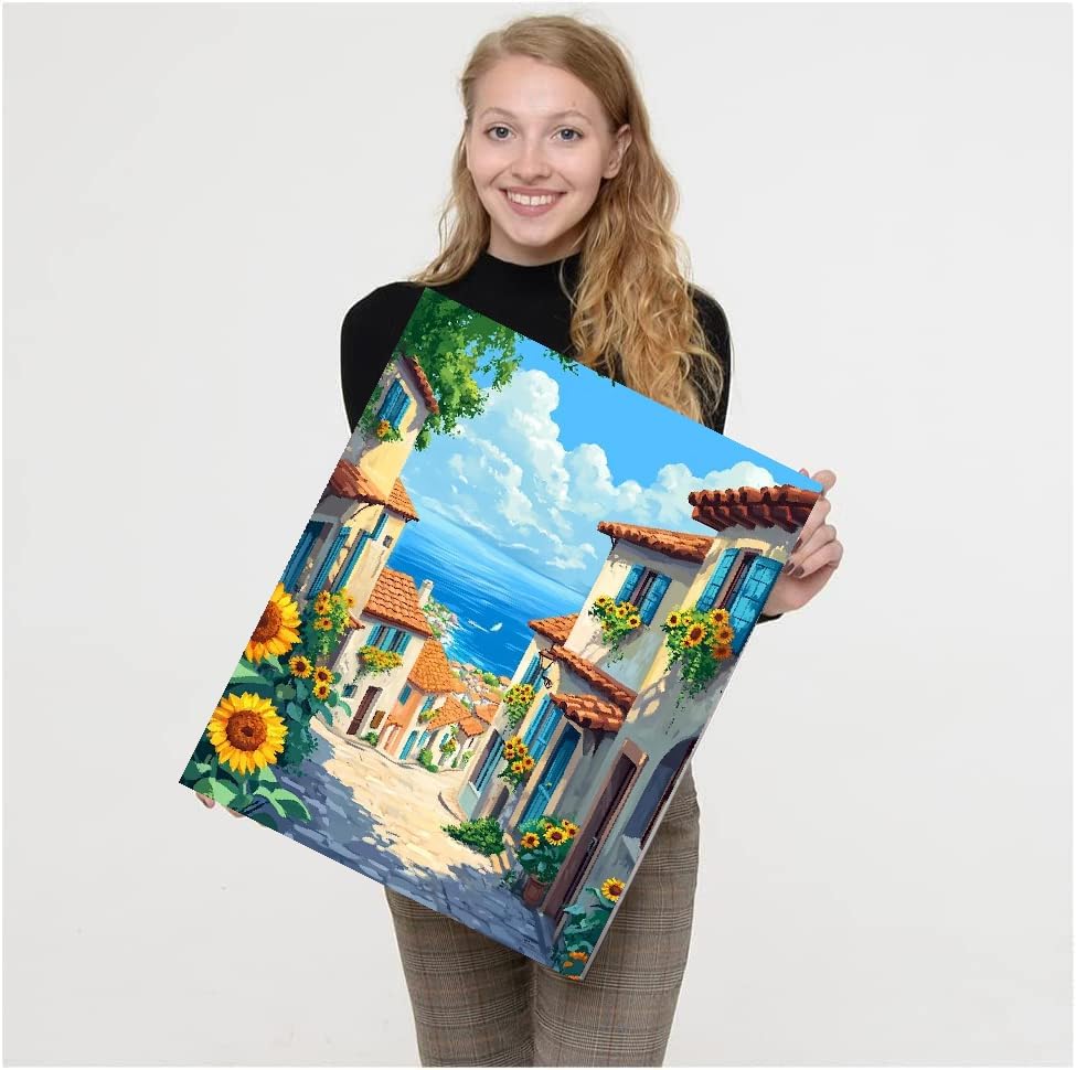 TCDZMYGS 4 Pack Paint by Numbers Kit for Adults Beginner,Cityscape Paint by Number Kits with Frame,DIY Acrylic Oil Painting by Numbers for Home Wall Decor 9.5 x 12 inch - Image 5