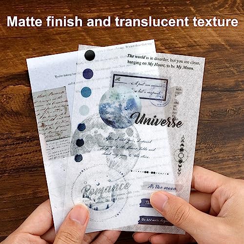 Dizdkizd Celestial Themed Washi Stickers for Journaling, Vintage Ephemera Sticker Book with 180pcs Planet Stickers and 20 Astronomy Scrapbook Papers for Junk Journals Paper Crafting - Image 4