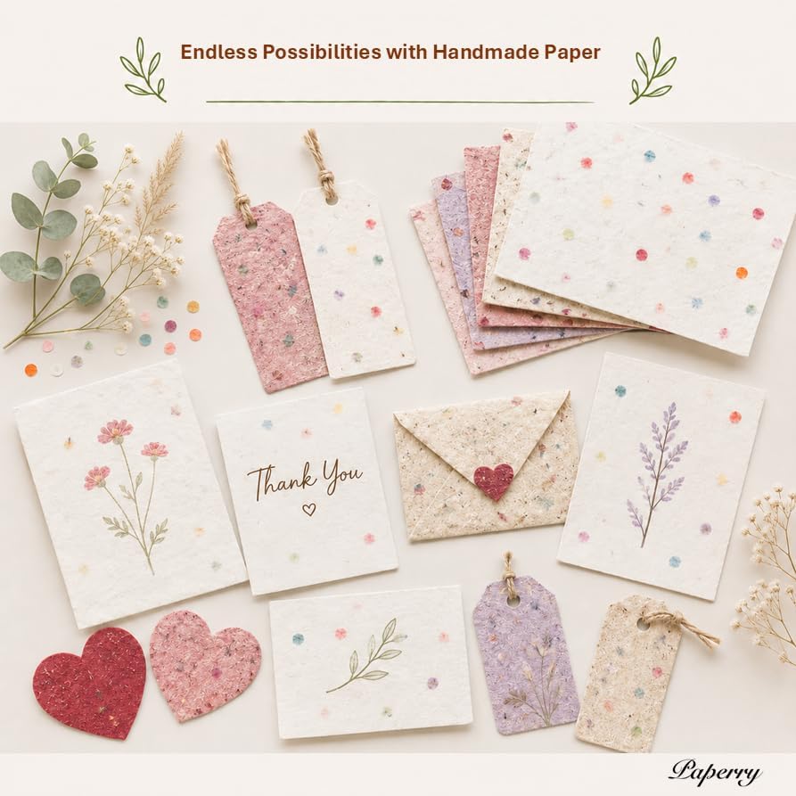 Hand Papermaking Paper Making Screen Kit with Pine Wood Mould and Deckle Set, Couching Cloth, Sponge, Dried Flower Petals & Instructions for DIY Handmade Paper (A5 + A6) - Image 5