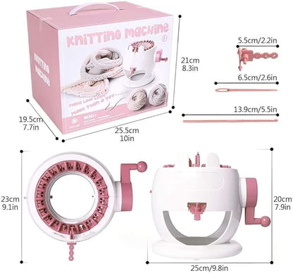 SENTRO 22 Needles Knitting Machine with Electric Adapter, Knitting Board Rotating Double Loom with Crank Handle Adapter Hex Steel Bit for Automatic Knit