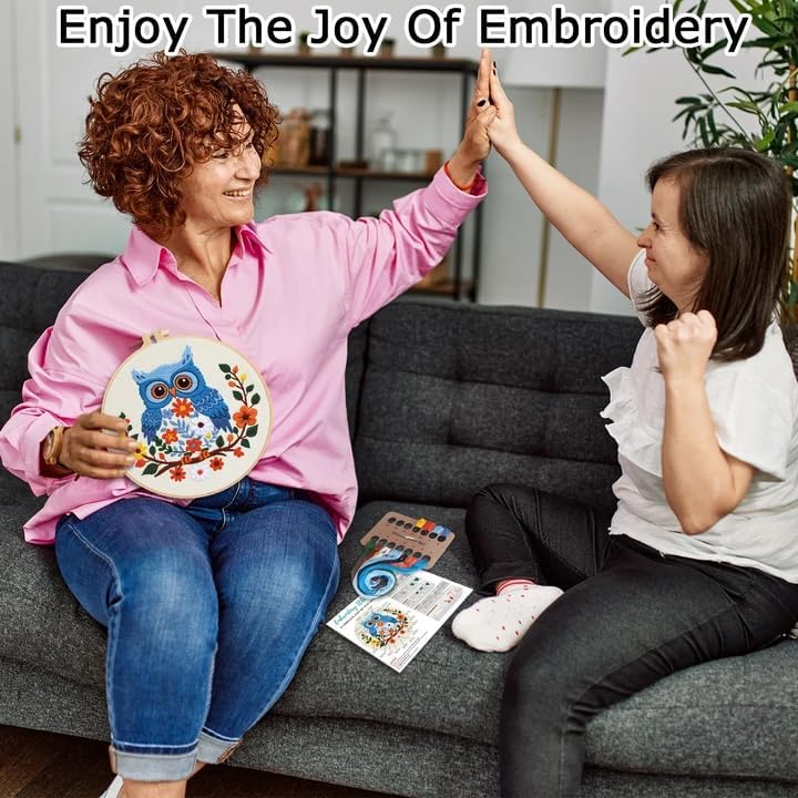Louise Maelys Owl Embroidery Kit for Beginners Cross Stitch Kit for Adults - Image 2