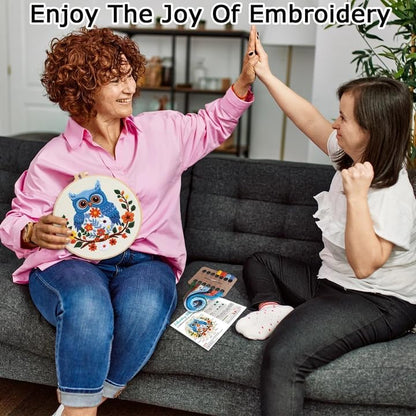 Louise Maelys Owl Embroidery Kit for Beginners Cross Stitch Kit for Adults - Image 2