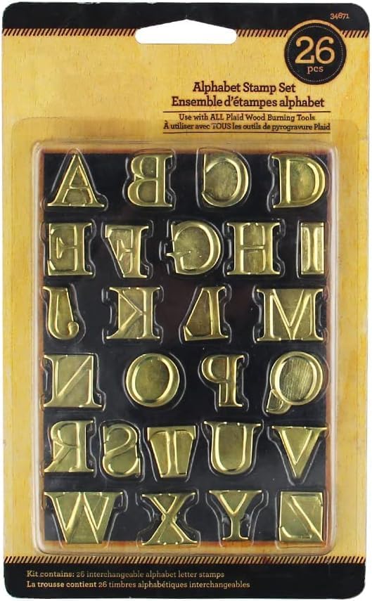 26 Pack Wood Burning Alphabet Set - 26 Large Letters Wood Burning Tool - DIY Set for Wood or Other Surfaces, Size M4 - Image 2