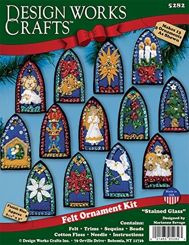 Stained Glass Felt Ornament Kit - Set/13 - Image 2