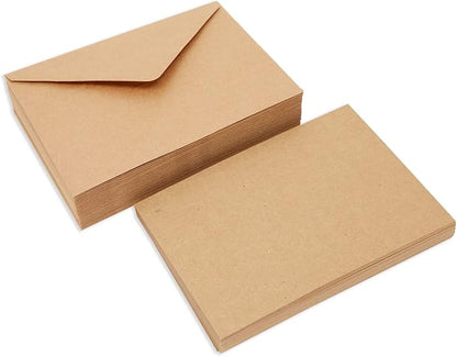 Best Paper Greetings Blank A7 Note Cards & Envelopes Set - Kraft Paper Stationery & Blank Cards and Envelopes - DIY Paper Crafting Supplies & Letter Writing Stationery - 5x7 In, 50-Pack, Brown Kraft