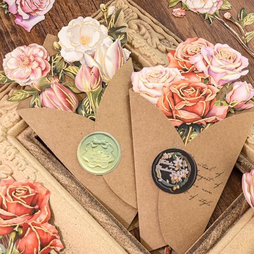 Mayplous DIY Flower Bouquet Craft Kit with Paper Rose, Tulip & Peony Die-Cut Floral Pieces, Foil Camellia Bouquet for Scrapbooking, Card Making & Mother's Day Decor (Kary) - Image 4