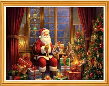 Joyhoor Cross Stitch Kits for Beginners Stamped Cross-Stitch Supplies Needlework preprint Embroidery Kits for Adults DIY Needlepoint Kits Embroidery Patterns 11CT-Santa Claus 16x20 inch