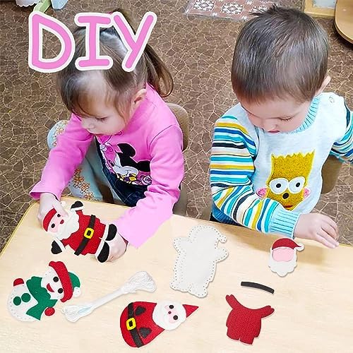 Jtnohx Sewing Kit for Kids, Felt Christmas Ornaments Set, 5 Sets DIY Craft Kits - Christmas Deer, Santa Claus, Snowman, Heart, Christmas Tree Decor for Home Party Decorations - Image 3
