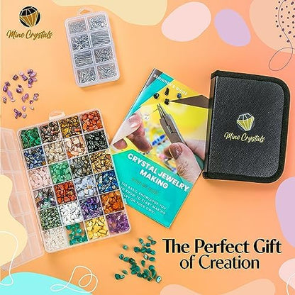 MineCrystals Jewelry Making Kit DIY Natural Crystal Chip Stones Beads Tools kit Jewelry Wires Findings Supplies Instruction Guide Gift Box for Adult Teens Craft Bracelet Earring Necklace - Image 6