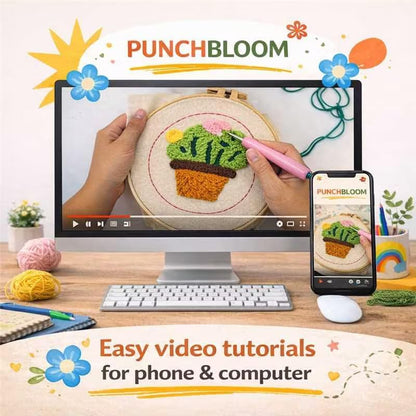 Punch Needle Coaster Kit for Adults Beginners, Easy Punch Embroidery Starter Set with Instructions – Fun Mug Rug Making Kit for Table Decor & Festival DIY Gifts (6pcs Succulent Plants) - Image 4