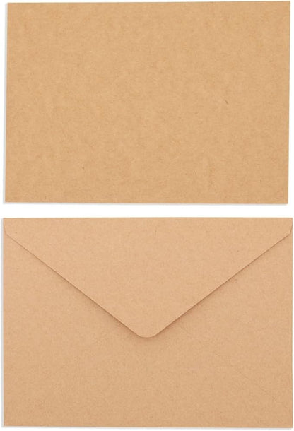 Best Paper Greetings Blank A7 Note Cards & Envelopes Set - Kraft Paper Stationery & Blank Cards and Envelopes - DIY Paper Crafting Supplies & Letter Writing Stationery - 5x7 In, 50-Pack, Brown Kraft