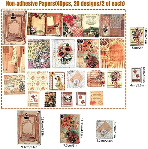 Esweny 100 PCS Vintage Ephemera Pack Journaling Scrapbooking Supplies Scrapbook Sticker Paper Kit for Junk Journal Planners Collage Craft Notebooks Decoupage Album (Sunflower) - Image 3