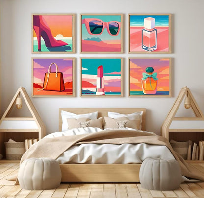 Canrichshop 6 Pack Framed Paint by Numbers Kit for Adults,Adult Paint-by-Number Kits on Canvas, DIY Oil Number Painting for Home Decor 8 x 8 inch - Image 5