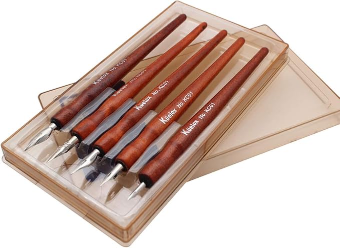 SIPLIV Redwood Professional Manga Pen Dip Pen Set Manga Cartoon Comic Drawing Painting Kit - 5 Pcs