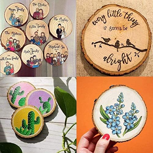 William Craft Unfinished Natural Wood Slices with Bark - 30 Pcs 3.5-4 inch Craft Wood kit Circles Crafts Christmas Ornaments DIY Crafts with Bark for Crafts Rustic Wedding Decoration - Image 4